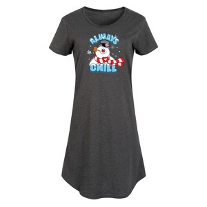 Women's - Frosty The Snowman - Christmas Graphic T-shirt Dress - 1 of 4