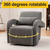 Modern Lounge Chair With Curved Arms Thick Plush Cushioning, Teddy Upholstered Armchair, 360° Rotatable Reading Single Sofa - image 3 of 4