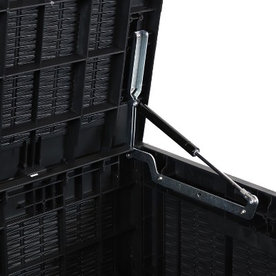 Phantom Gray Lockable Faux Wicker Outdoor Deck Box