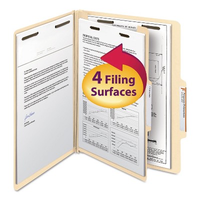 Smead Manila Classification Folders with 2/5 Right Tab Letter Four-Section 10/Box 13700