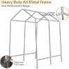 Carport Portable Storage Shed Storage Shelter, Roll-Up Zipper Doors, All-Season Protective Car Tent Tarp, Sturdy Metal Frame, Waterproof Carport - 2 of 4