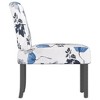 vidaXL Slipper Chair Blue Flower Fabric - 4 of 4