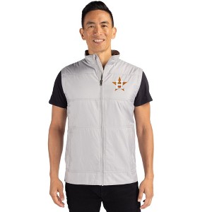 Houston Astros Cutter & Buck Stealth Hybrid Quilted Mens Big and Tall Windbreaker Vest - 1 of 1