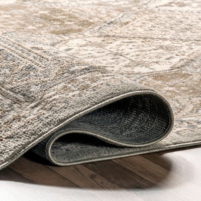 Gray Synthetic Reversible Stain-Resistant Runner Rug 2'6" x 6'