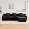 115" Modular Teddy Sectional Sofa with Curved Armrest & Deep Seat, 3 Seater Cloud Couch for Living Room, No Assembly-3irtyhousy - 2 of 4