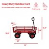 Steel Garden Cart, Heavy Duty 300 LBS Folding Utility Wagon with Removable Sides to Convert into Flatbed, Mesh Lawn Cart with 180° Rotating Handle - 2 of 4