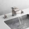 Sumerain Waterfall Widespread Bathroom Sink Faucet Brushed Nickel, 3 Hole 8 Inch Vanity Faucet - 3 of 4