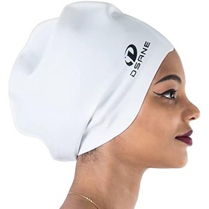 DSANE Extra Large Swimming Cap for Women and Men,Special Design Swim Cap for Very Long Thick Curly Hair&Dreadlocks Weaves Braids Afros Silicone - 1 of 1