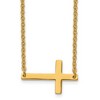 Chisel Stainless Steel Polished Yellow IP-plated Sideways Cross on an 18" Cable Chain Necklace - 2 of 4