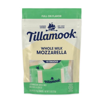Tillamook Whole Milk Mozzarella Cheese Snack Portion - 7.5oz/10ct