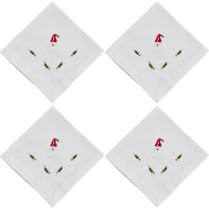 Saro Lifestyle Table Napkins With Embroidered Large Santa Design (Set of 4), 2 of 5