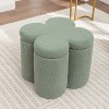 SEYNAR Modern Glam Teddy Velvet Flower Shape Storage Ottoman - 4 of 4