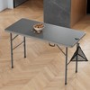VECELO Folding Card Table with Mesh Bag, Portable Heavy Duty Tabletop with Handle & Leg Lock for Camping or Picnic, Black/White/Gray - 2 of 4