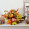 Northlight 18" Orange Gourds and Maple Leaves Cornucopia Thanksgiving Tabletop Decor - 2 of 4