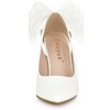Allegra K Women's Pointed Toe Mesh Bow Decor Stiletto Heel Pumps - 4 of 4