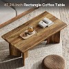 Tribesigns Rectangle Coffee Table, 47.24-Inch Farmhouse Low Cocktail Tea Table, Home Living Room Center Furniture, Rustic Brown - 4 of 4