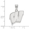 Black Bow Jewelry 14k White Gold Wisconsin Badgers NCAA Large Pendant - 2 of 3