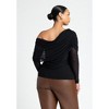 ELOQUII Women's Plus Size Foldover Drape Top - 4 of 4