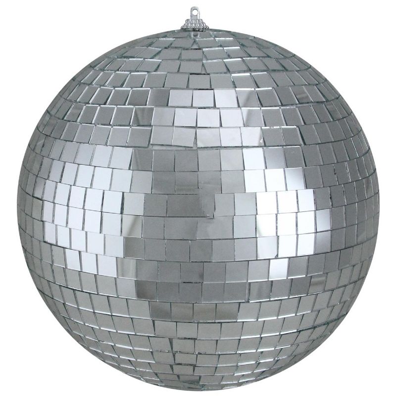Northlight Silver Splendor Mirrored Glass Disco Ball Christmas Ornament 6" (150mm), 1 of 3