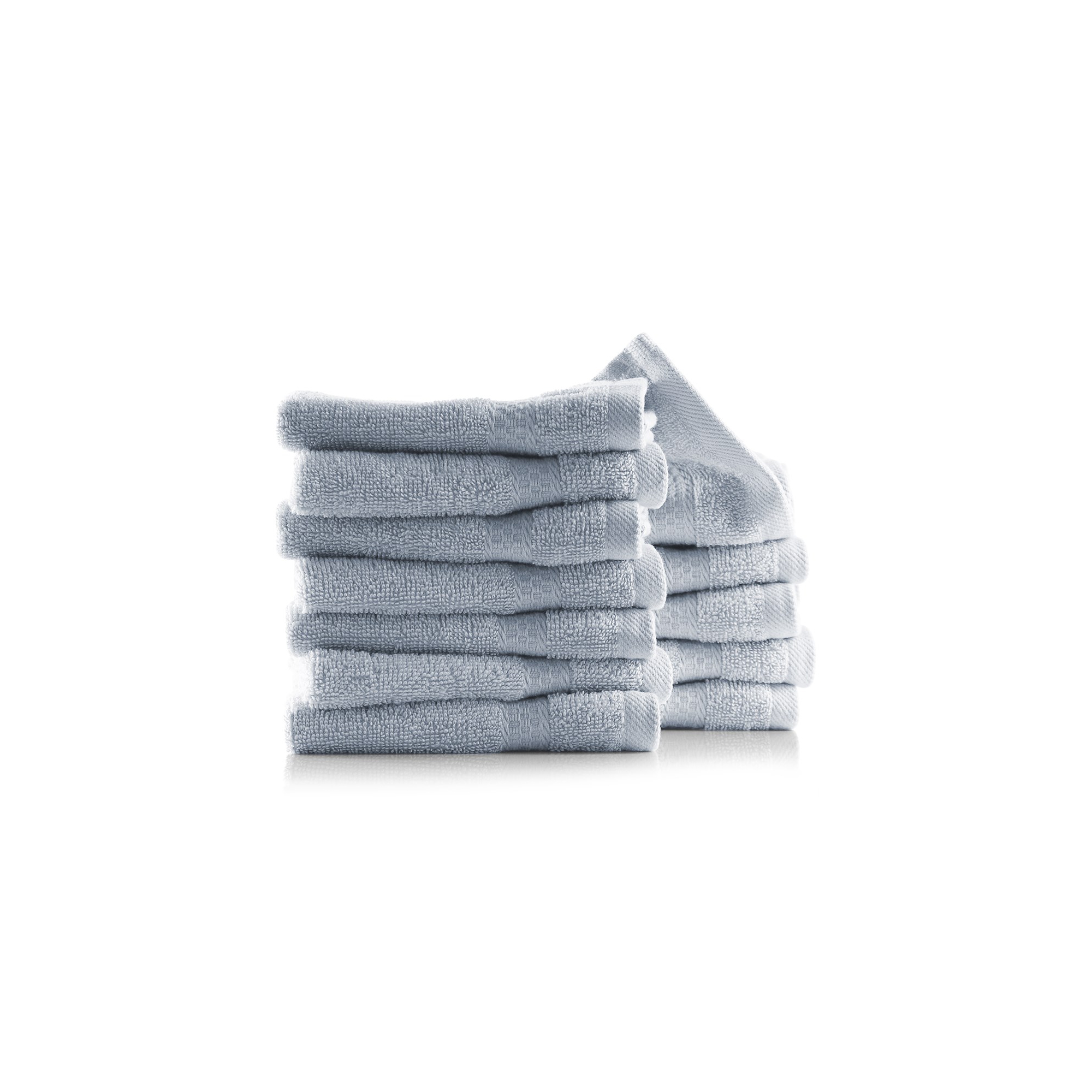 Hearth & Harbor Washcloths 12 Pack - 100% Cotton Washcloth for Body and Face - Ice Blue