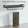 Angel Sar Bathroom Shelf with Towel Bar, Set of 2 Rustic Floating Wall Shelves, Solid Paulownia Wood Storage - 3 of 4