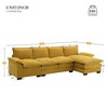 TIRAMISUBEST Modern Sectional Sofa with Double Cushions, Upholstered L-Shaped Couch with Reversible Chaise and Pockets - 2 of 4