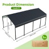 12X20 FT Heavy Duty Metal Steel Carport Garage,All Weather 12x20 FT Hard Roof Garden Gazebo,Outdoor Metal Car Shelter for Car,Truck-Coolbibila - 4 of 4