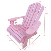 Infurnic Patio Accent Chairs, Folding Adirondack Chairs with Wide Armrests and High Back Support for Garden Backyard Patio, Pink, 14.76"*17.4"*23.62" - 4 of 4