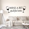 Unique Bargains Home Office Decor Wine a Bit Wall Sticker Removable PVC Art Decals Black - 3 of 4