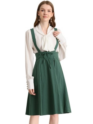 INSPIRE CHIC Women's High Waist Overall Corset Skater Suspender Dresses