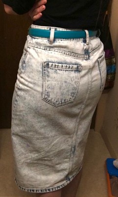 target white jean skirt