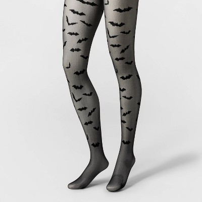 Women's Bat Sheer Halloween Tights - Hyde and EEK! Boutique™ Black