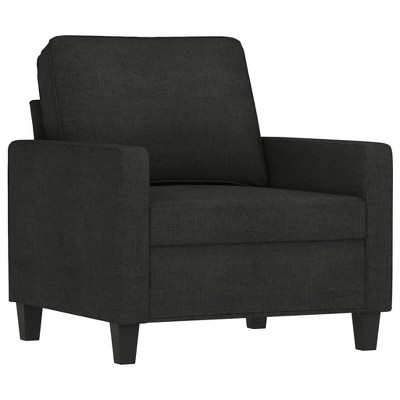 vidaXL Black Modern Sofa Chair with Metal Frame and Fabric Cover - Perfect for Lounging, Reading, or Watching TV