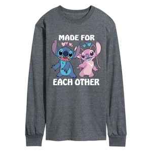 Men's - Lilo and Stitch - Made For Each Other Long Sleeve Graphic T-Shirt - 1 of 4