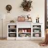HDZNVF Media Console Table with Large Storage Cabinet, Modern TV Media Entertaionment Stand, White - 2 of 4