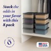 Homz Snaplock 12-Quart Plastic Multipurpose Stackable Storage Container Bins with Gray Snaplock Lid for Home and Office Organization, Clear (8 Pack) - 2 of 4