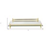 HomeRoots 16" Mirror and Gold Rectangular Glass Vanity Tray - 3 of 4