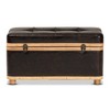 Gendry Faux Leather Upholstered and Wood Large Storage Ottoman Dark Brown/Oak Brown - Baxton Studio - 2 of 4