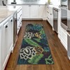 Modern Flower Printed Area Rug, Imitation Cashmere Polyester, Washable, Non-Slip, Foldable for Hallway, Kitchen, Entryway & Office - 3 of 4
