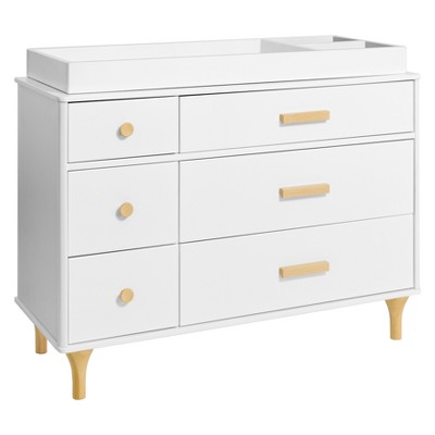Lolly 6-Drawer Double Dresser in White and Natural