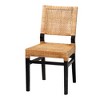 bali & pari Lesia Modern Bohemian Natural Brown Rattan and Espresso Brown Mahogany Wood Dining Chair - 2 of 4