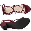 Allegra K Women's Back to College Strappy Straps Lace Up Chunky Heel Sandals - 4 of 4