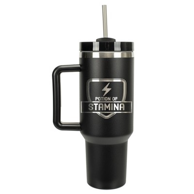 100 North Potion Of Stamina Video Gamer Wrap-Around 40 Oz. Stainless Steel Water Bottle Coffee Mug, Spill & Leak Resistant, Travel Tumbler with