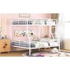 Bellemave Full XL Over Queen Bunk Bed With Built-in Ladder and Guardrail,Convertible, Heavy Duty Metal, White - for Kids, Teens, Adults - 3 of 4