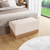 Seville Classics The Vineyard Collection Cork Fabric Storage Bench Ottoman, Cream - 4 of 4