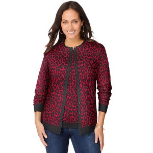 Jessica London Women's Plus Size Fine Gauge Cardigan - 1 of 4