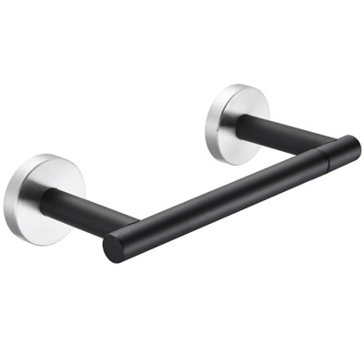 Cobbe Wall Mounted Brushed Nickel & Black Toilet Paper Holder, Double Post Pivoting Bathroom Toilet Paper Roll Holder, SUS 304 Stainless Steel