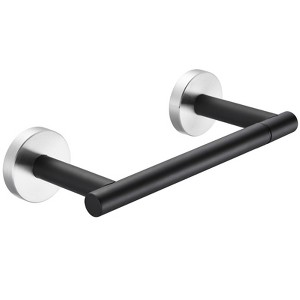 Cobbe Wall Mounted Brushed Nickel & Black Toilet Paper Holder, Double Post Pivoting Bathroom Toilet Paper Roll Holder, SUS 304 Stainless Steel - 1 of 4