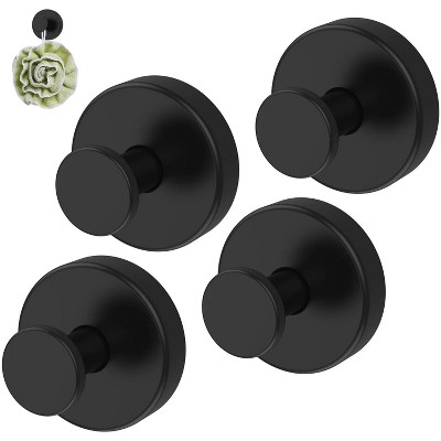 LunaLulinlk 4Pcs Suction Cup Hooks Holds up to 15lbs Suction Hook Reusable Vacuum Cup Hanger Easy to Install Suction Cup Wreath Hook Black