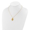 Chisel Stainless Steel Yellow IP-plated Leaf Pendant on a 16" Plus 2" Ext. Cable Chain Necklace - 4 of 4